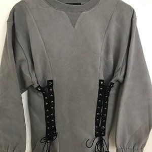 NWT New Storets Corset Grey Sweatshirt